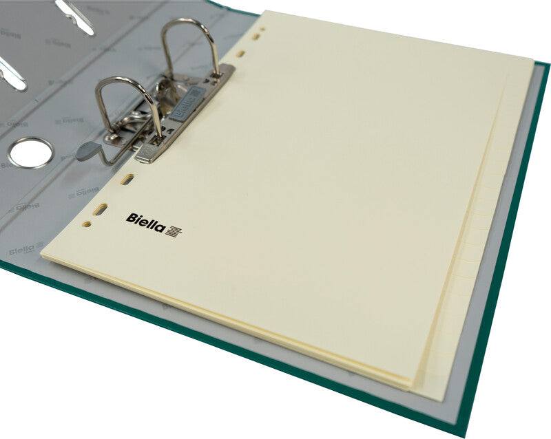 Biella Register – A4, 24-teilig, Papier, gelb, unbedruckt, 11-fach gelocht