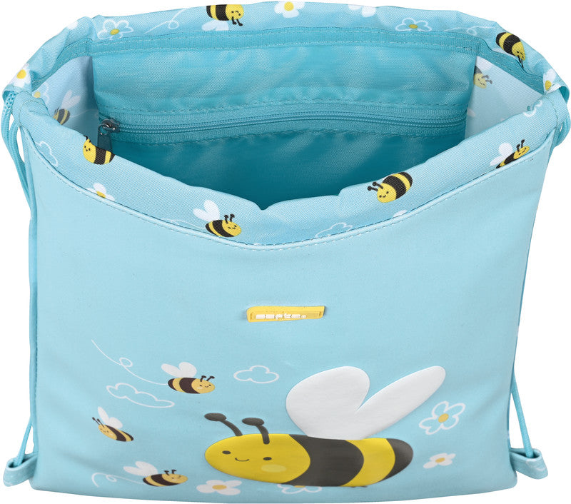 Safta Junior Sportbeutel – 3 l, Bienenmotiv, wasserabweisend, 26 × 34 cm