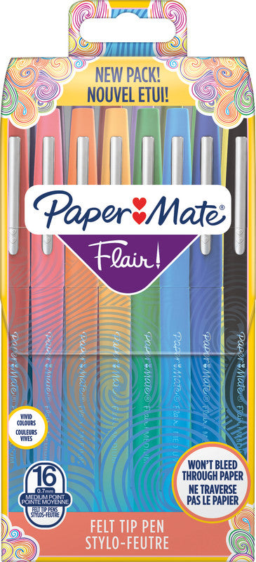 Papermate Filzstifte, Strichbreite 0,7 mm, 16 Farben