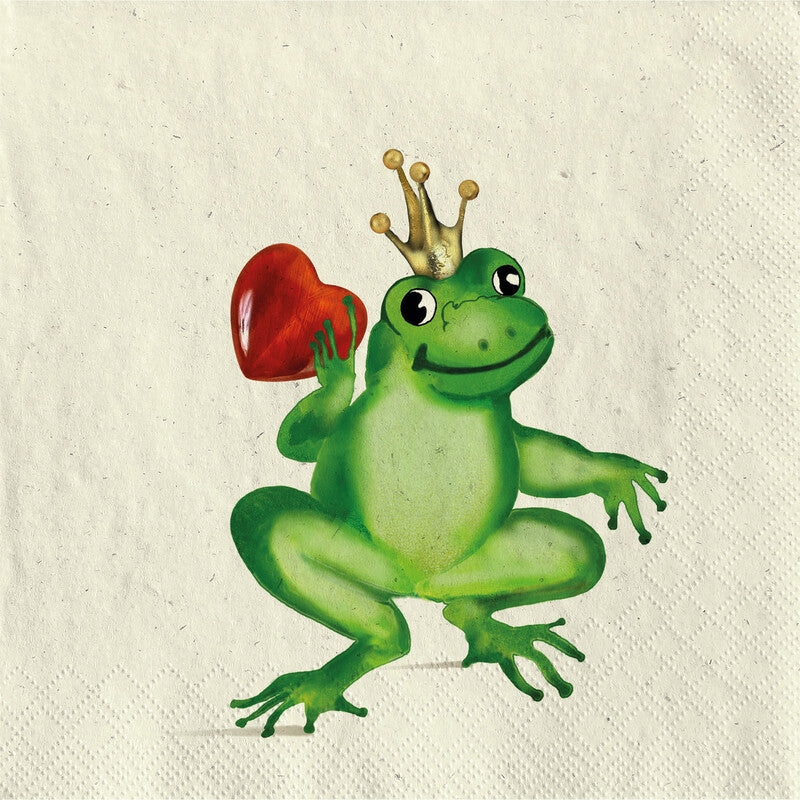 Fasana Servietten Froschkönig – 33 × 33 cm – 2-lagig, Tissue – 20 Stk., FSC