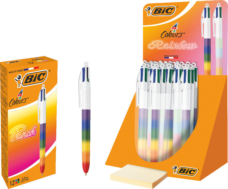 BIC Multifunktions-Kugelschreiber – 4 Farben, Spitze 0,32 mm, Schiebe, dokumentenecht, nachfüllbar