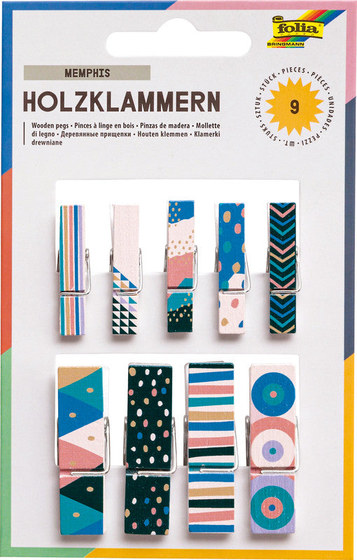Folia Holzklammern – 9 Stück