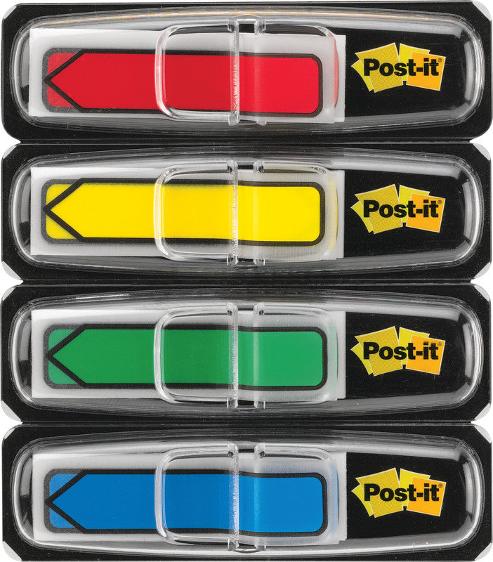 Post-it Indexstreifen – 11,9×43,2 mm – sortiert, 4×24 Stück, mit Dispenser, Pfeil