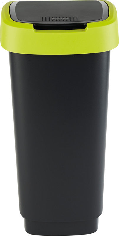 Rotho Abfallcontainer – 25 l – mit Deckel – Kunststoff, Limettengrün – B × H × T 252 × 476 × 333 mm