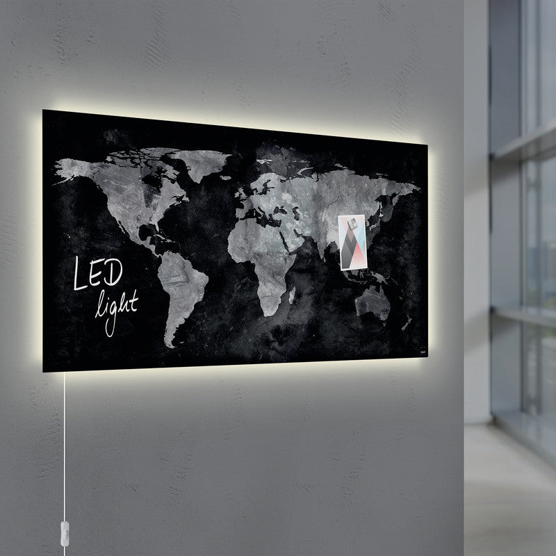Sigel Whiteboard – 91 × 46 cm, Glas, magnetisch, Wandmontage, inkl. 3 Magnetwürfel, Montagesatz