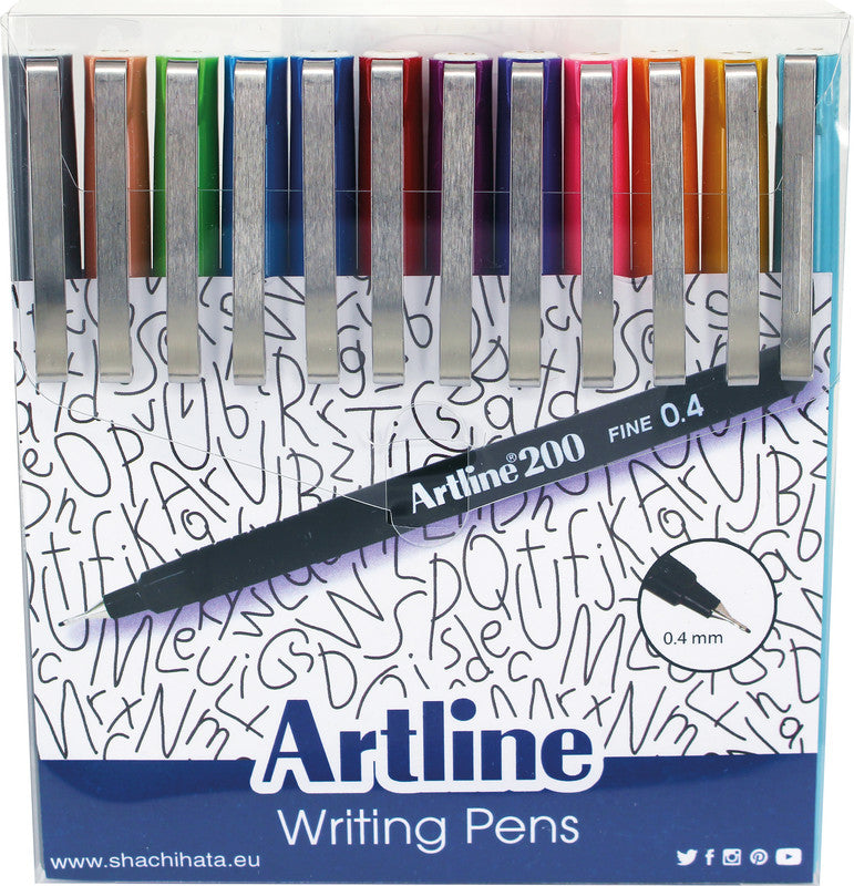 Artline Fineliner 200 – 12er-Set – 0,4 mm – sortiert