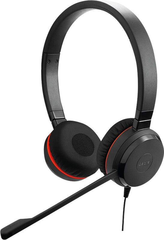 Jabra Evolve 20 – Duo Headset, On-Ear – USB-A, Mikrofon mit Rauschunterdrückung, Kabelbedienung – schwarz