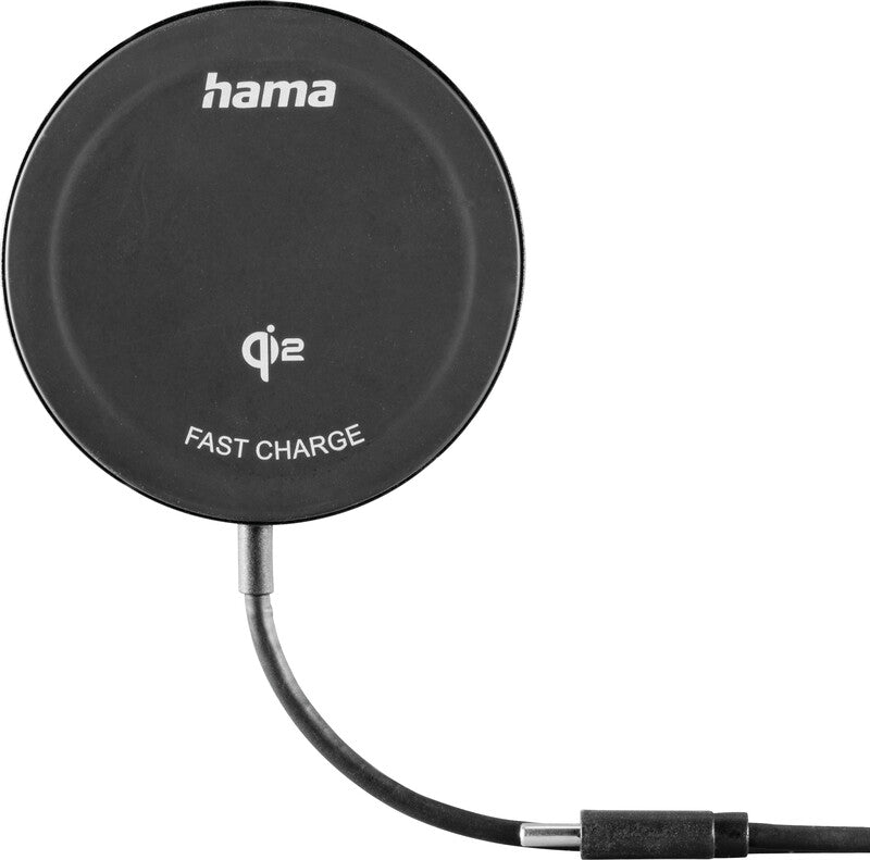 Hama 00201725 Kabelloses Ladegerät 15 W – Qi2, Schnellladung – USB-C-Kabel inkl., für Smartphones mit Qi2