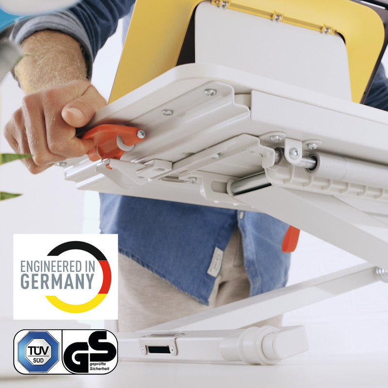 Leitz Stehtisch – 42 × 80 × 7,2-38 cm – grau – höhenverstellbar