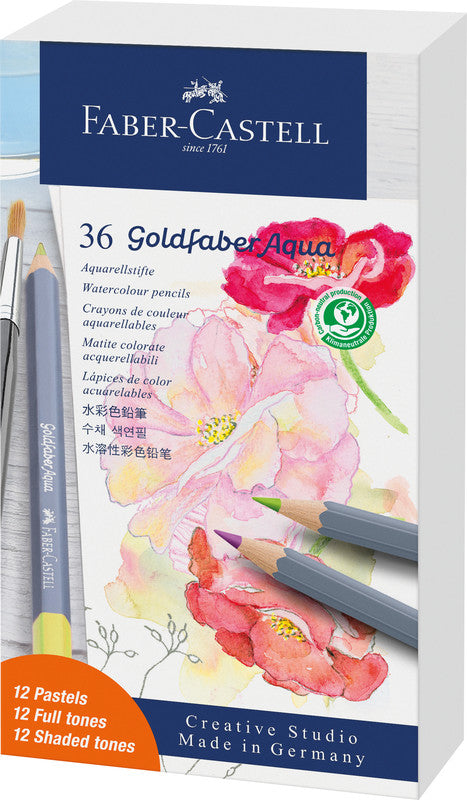 Faber-Castell Goldfaber Aqua Aquarellfarbstifte – 36 Farben, Ø 3,3 mm