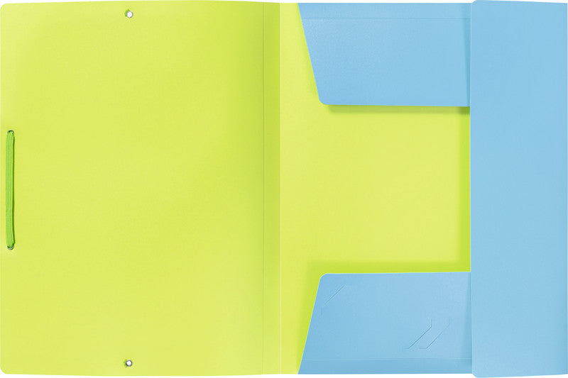 Kolma Sammelmappe für A4, Kunststoff, blau/grün, mit Gummizug