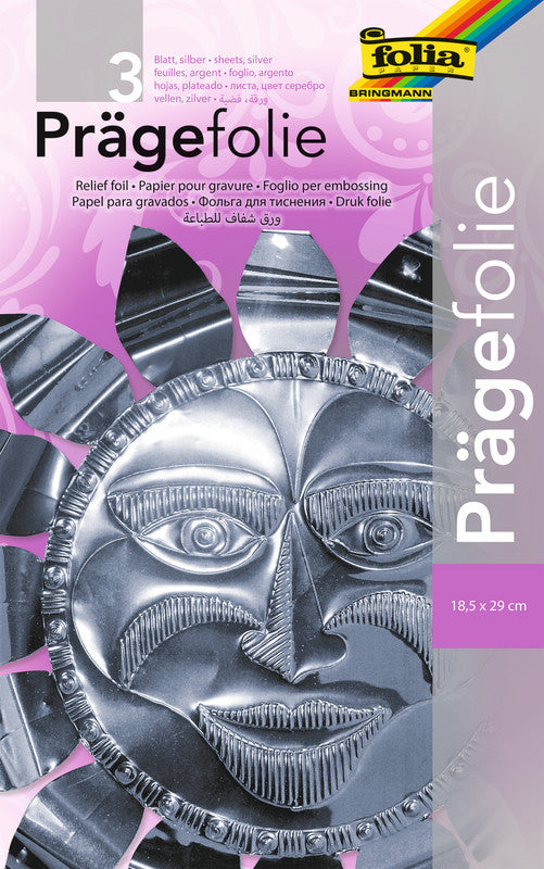 Folia Prägefolien glatt – Silber – 18,5 × 29 cm