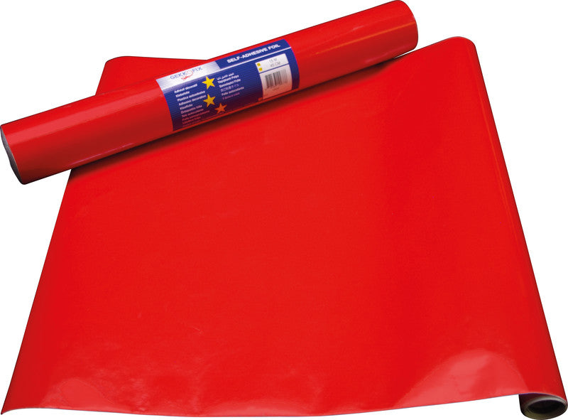 Gekkofix Klebefolie – glänzend, permanent, rot – 45,0 × 1500,0 cm