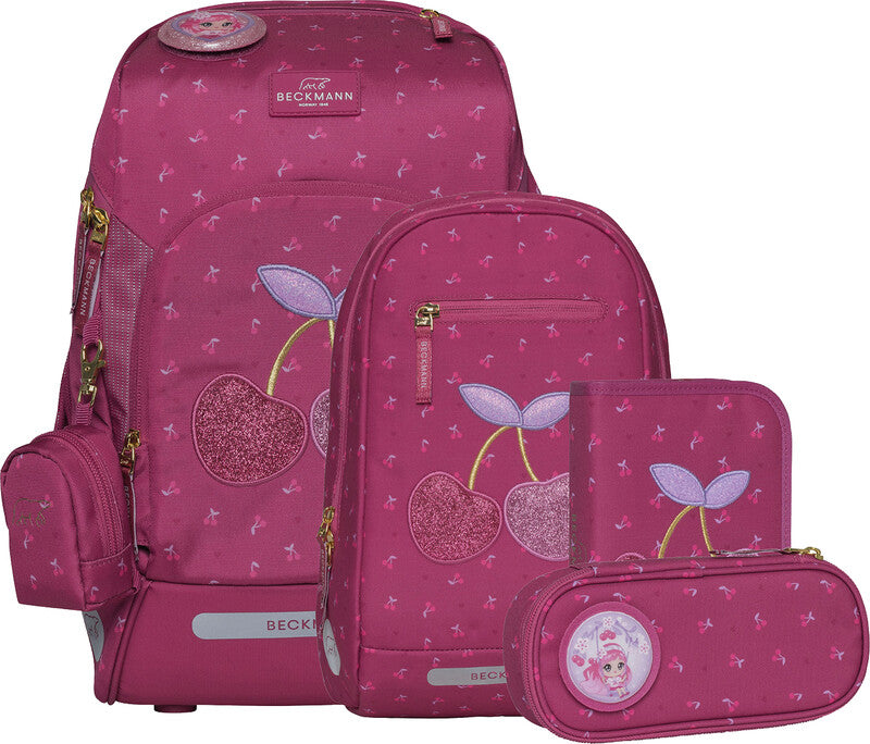 Beckmann Schulrucksack Set Active Air FLX – 6-teilig – Cherry – Recycelte Materialien