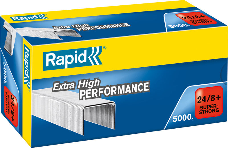 Rapid Heftklammern 24/8+ – für Rapid K1 – 8,5 mm – Metall, silber – 5000 Stk.