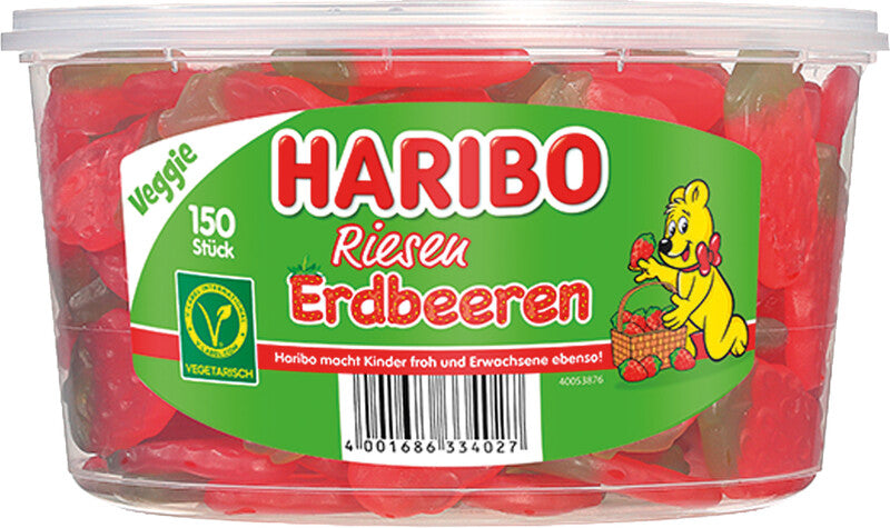Haribo Wilde Erdbeeren Gummibonbons, vegan – 150 × 8 g