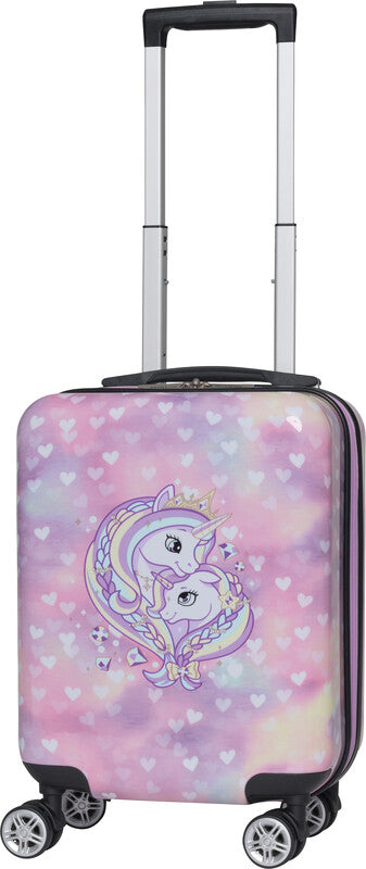 Beckmann Kindertrolley Handgepäck – 4 Doppelrollen, Unicorn Princess Purple, 30,5 × 46,5 × 22 cm