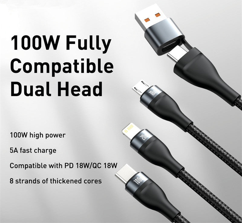 Baseus USB auf USB-C, Lightning, Micro-USB Kabel, 1,2 m, Schwarz