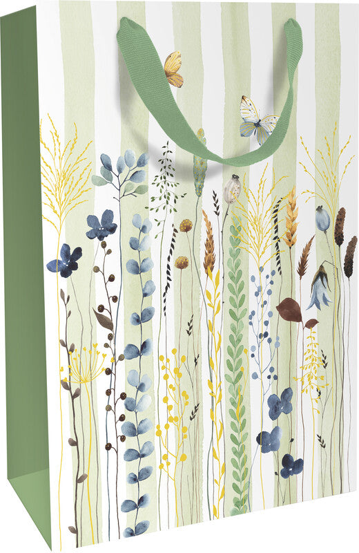 Braun + company Tragetasche – Flowers and Stripes – Papier, matt – 240 × 360 × 130 mm