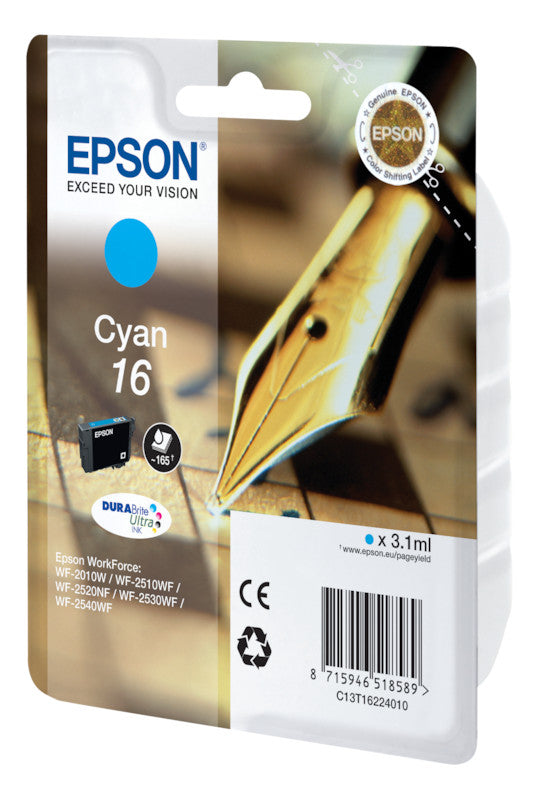 Epson Tintenpatrone Cyan, 165 Seiten – für Tintenstrahldrucker und Multifunktionsgeräte