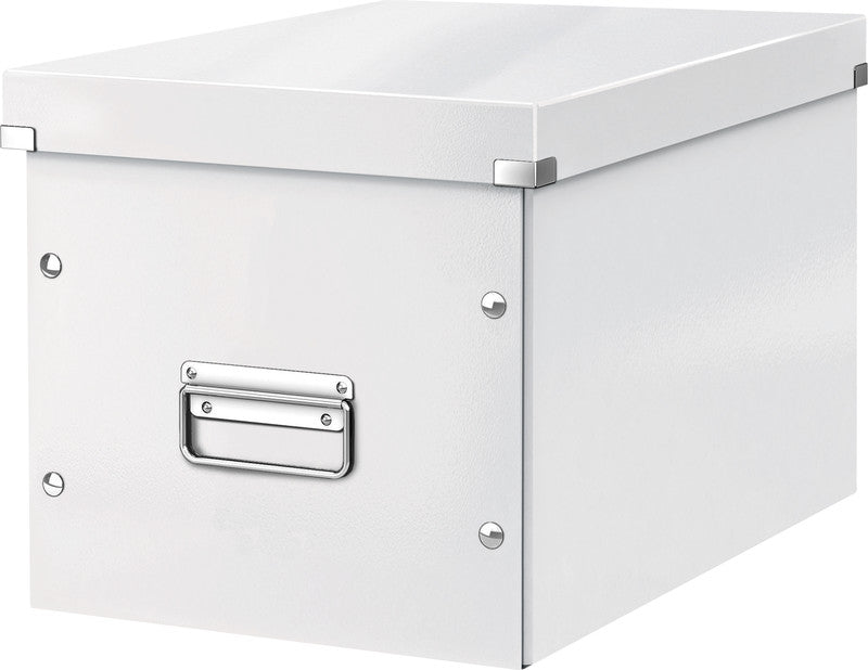 Leitz Aufbewahrungsbox B 320 × H 310 × T 360 mm – mit Deckel, stapelbar, mit Tragegriff, weiss, PP