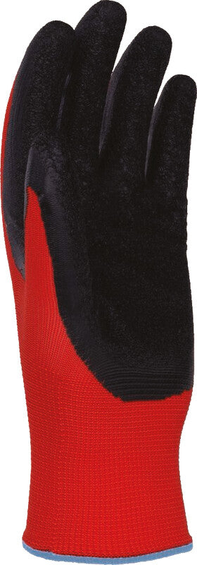 Office products Arbeitshandschuhe – Grösse L – PES, Latexbeschichtung, EN 388, Rot/Schwarz, abriebfest