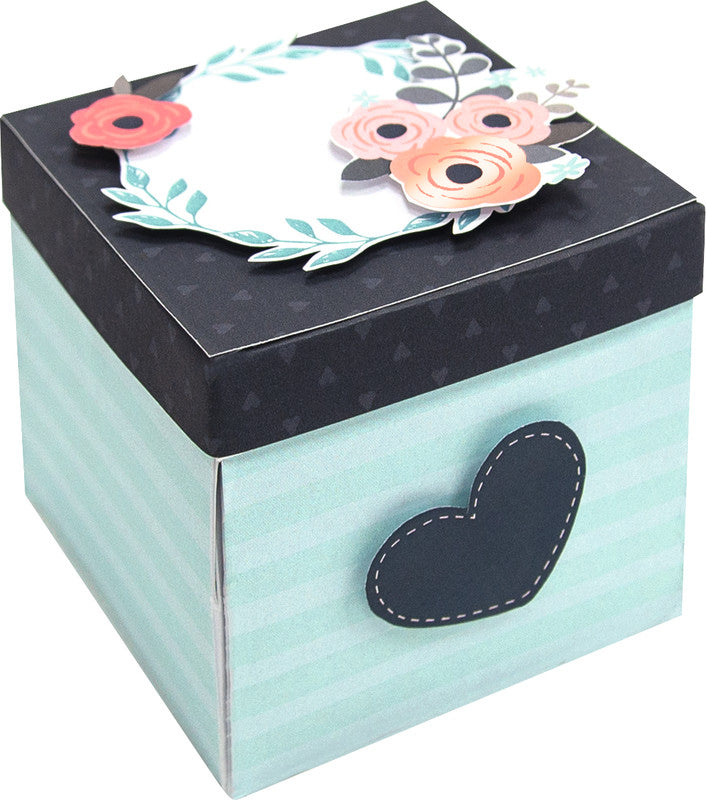 Folia Geschenkbox – Romantik – Bastelset – zum Basteln – 75 × 75 × 75 mm