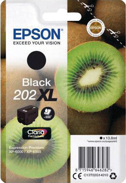 Epson Tintenpatrone 202XL, Schwarz, XL, 13,8 ml – für Tintenstrahldrucker/Multifunktionsgeräte