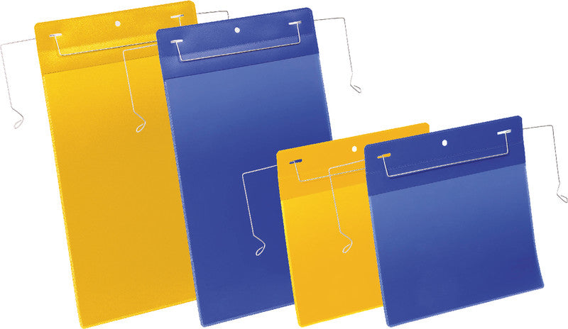 Durable Kennzeichnungstaschen – 210 × 297 mm, blau, wiederablösbar, für A4 quer, 50er-Pack
