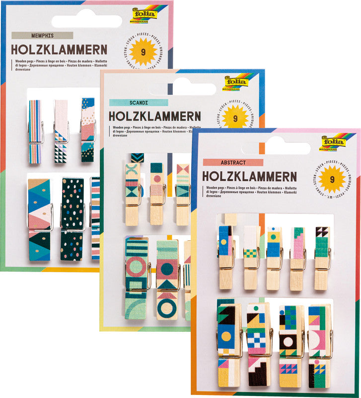 Folia Holzklammern – 9 Stück