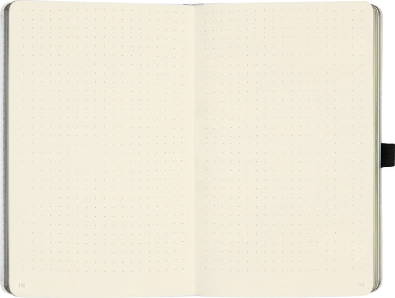 Biella Notizbuch, 125 × 195 mm, punktkariert, Fadenheftung, 192 Seiten, 80 g/m² – mehrfarbig