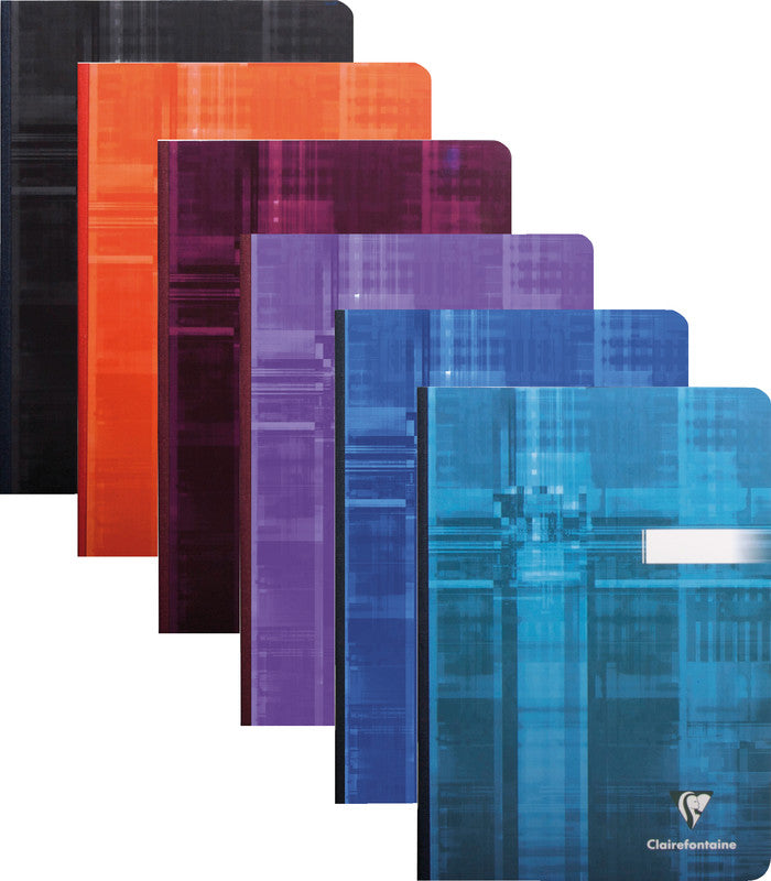 Clairefontaine Notizheft, A5, kariert, 5 mm, Leinenrücken, Karton, 192 Seiten, 90 g/m² – sortiert