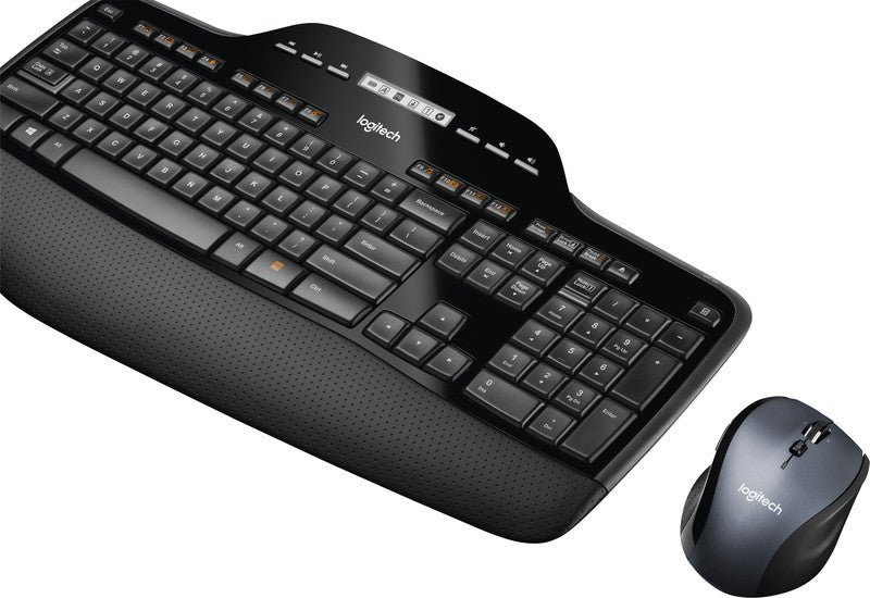 Logitech MK710 – Tastatur, kabellos (Bluetooth/2,4 GHz), DE-Layout (DE), Fullsize (mit Ziffernblock), mit Handballenauflage