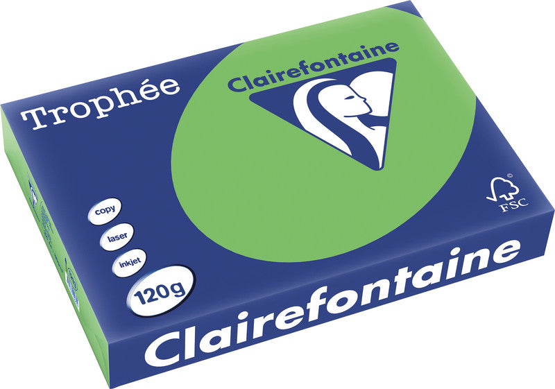 Clairefontaine Kopierpapier – A4, 120 g/m², Maigrün – für Inkjet/Laser/Kopierer – FSC, EU Ecolabel – 250 Blatt