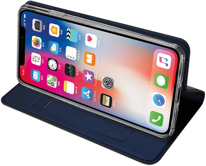 Dux Ducis Booklet-Hülle Skin Pro – für Apple iPhone XS Max – dunkelblau – Magnetverschluss, mit Kartenfach