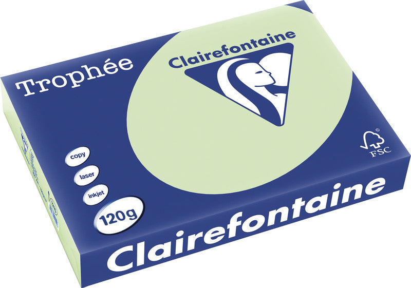 Clairefontaine Kopierpapier – A4, 120 g/m², jadegrün – für Inkjet/Laser/Kopierer – FSC, EU Ecolabel – 250 Blätter