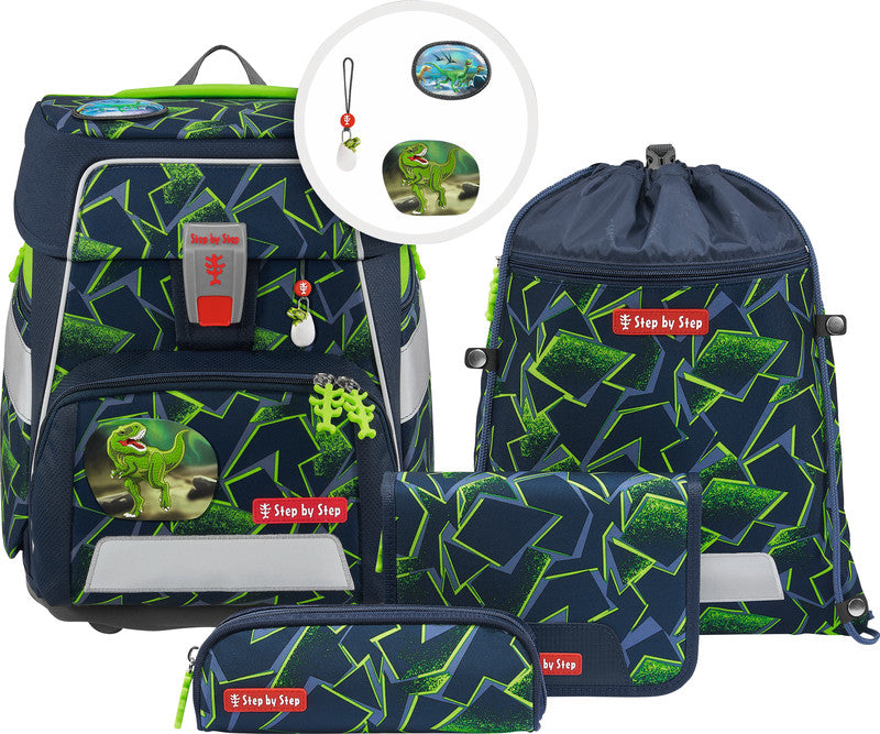 Step by Step Schulrucksack-Set Space – 5-teilig – Wild T-Rex Taro – recycelter Bestandteil