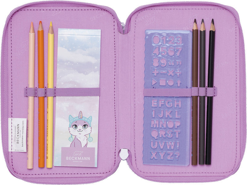 Beckmann Classic 1st Triple Etui, gefüllt, 27-teilig – Unicorn – Kunststoff – 13 × 20,5 × 7 cm