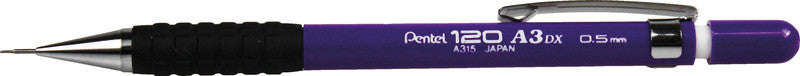 Pentel 120 A3 DX Druckbleistift – 0,5 mm, violett, rutschfeste Griffzone