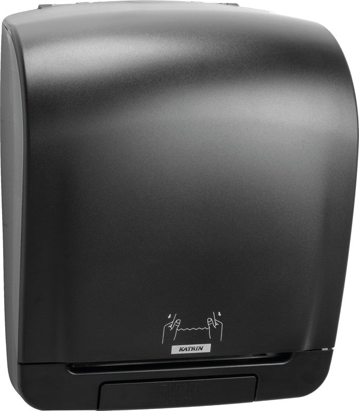 Katrin Handtuchrollenspender Inclusive System schwarz – für Handtuchrollen mit Hülse – 335 × 403 × 216 mm