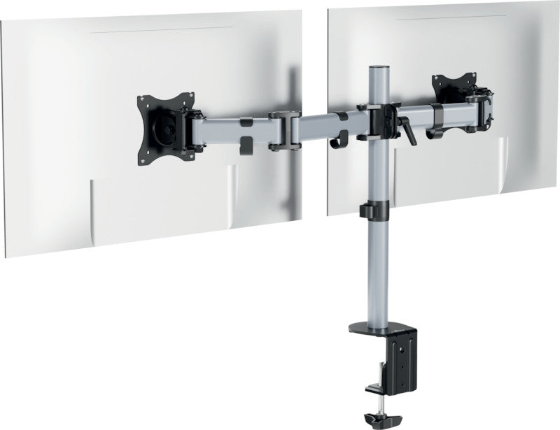 Durable Select – Monitorarm, 2 Monitore, Tischklemme, bis 27", VESA 75 × 75/100 × 100 mm, 8 kg