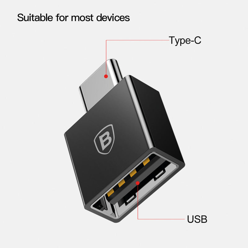Baseus USB-C (Stecker) auf USB-A (Buchse) Adapter, USB 2.0, für Smartphone/Tablet