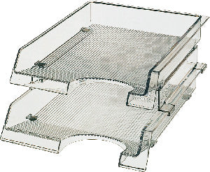 Leitz Briefkorb – mit Griffausschnitt, mit Beschriftungsfeld, glänzend, transparent, B 280 × H 60 × T 365 mm