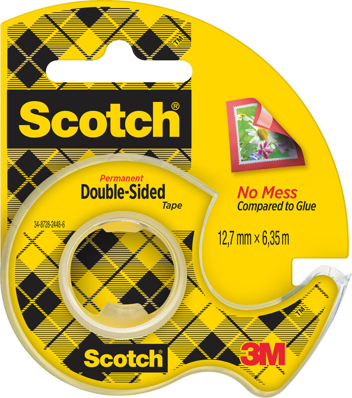 Scotch Handabroller – für Rollenbreite bis 12 mm, für Bandlänge bis 6,3 m, für Kern 1", doppelseitig klebend