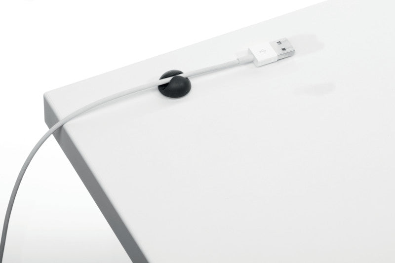 Durable Kabel-Clip – Kunststoff, Graphit, selbstklebend, biegeweich, für Telefon- und USB-Kabel bis Ø 5 mm