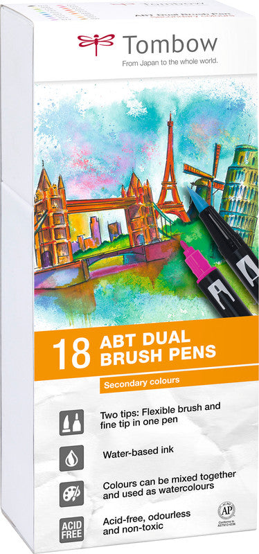 Tombow Filzstifte ABT Dual Brush Pen, 18 Stk.