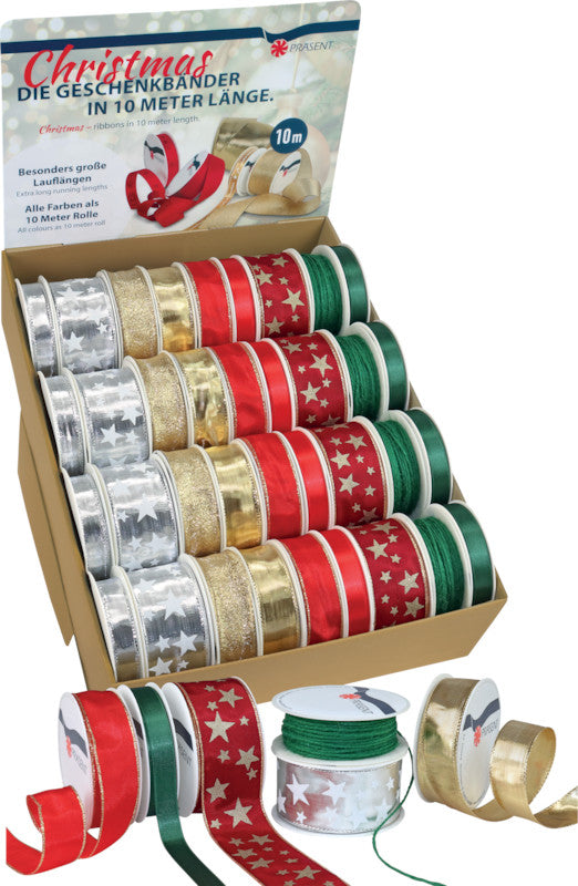 Präsent Seidenband – Weihnachten – Seide, sortiert – 2/15/25/40 mm × 10 m