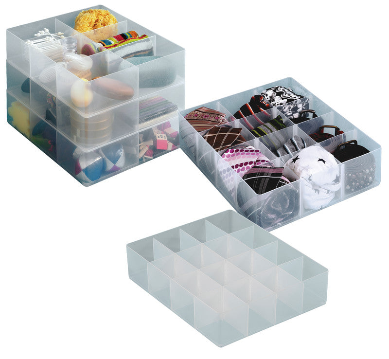 Really Useful Boxes Einsatz für Ordnungsboxen, 375 × 310 × 90 mm, Kunststoff, transparent, 12 Fächer