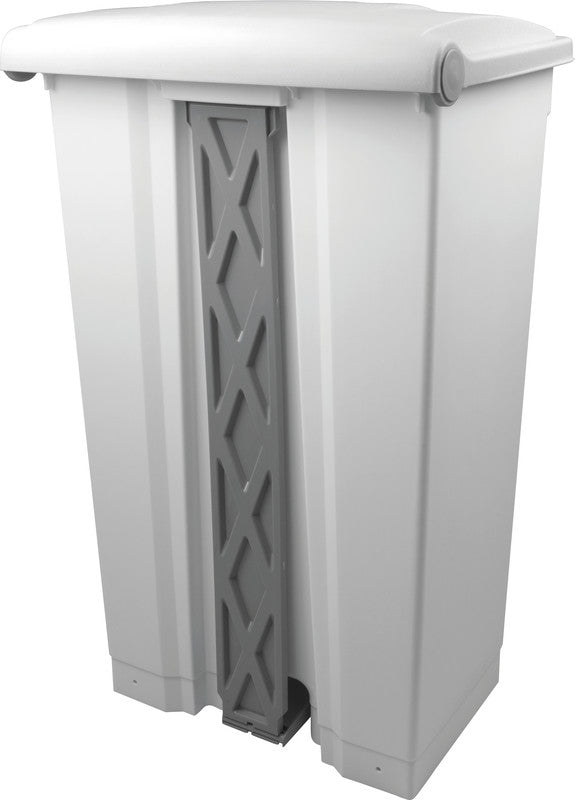 Helit Abfallcontainer – 90 l – mit Deckel – Kunststoff, weiss – B × H × T 500 × 830 × 410 mm