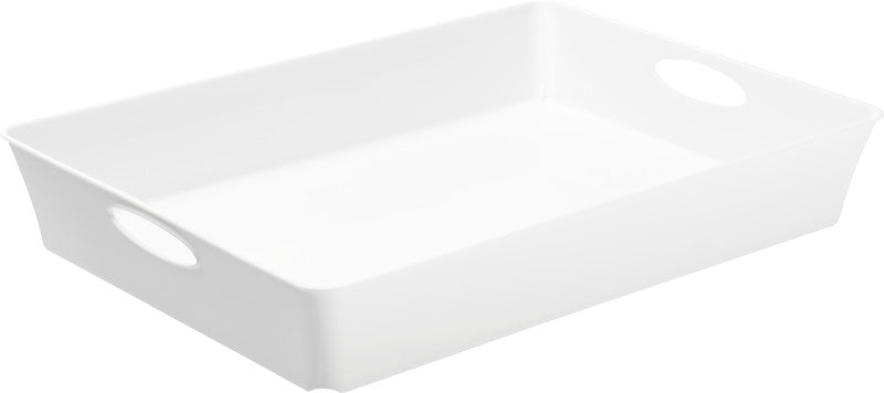 Rotho Briefkorb – Kunststoff, für C4, stapelbar, mit Griffausschnitt, weiss, B 270 × H 60 × T 375 mm